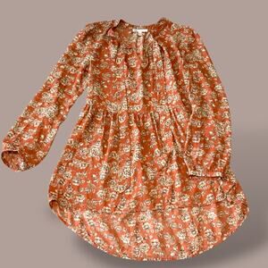 DR2 High Low V neck boho Tunic - Size XS - Rusty Mauve